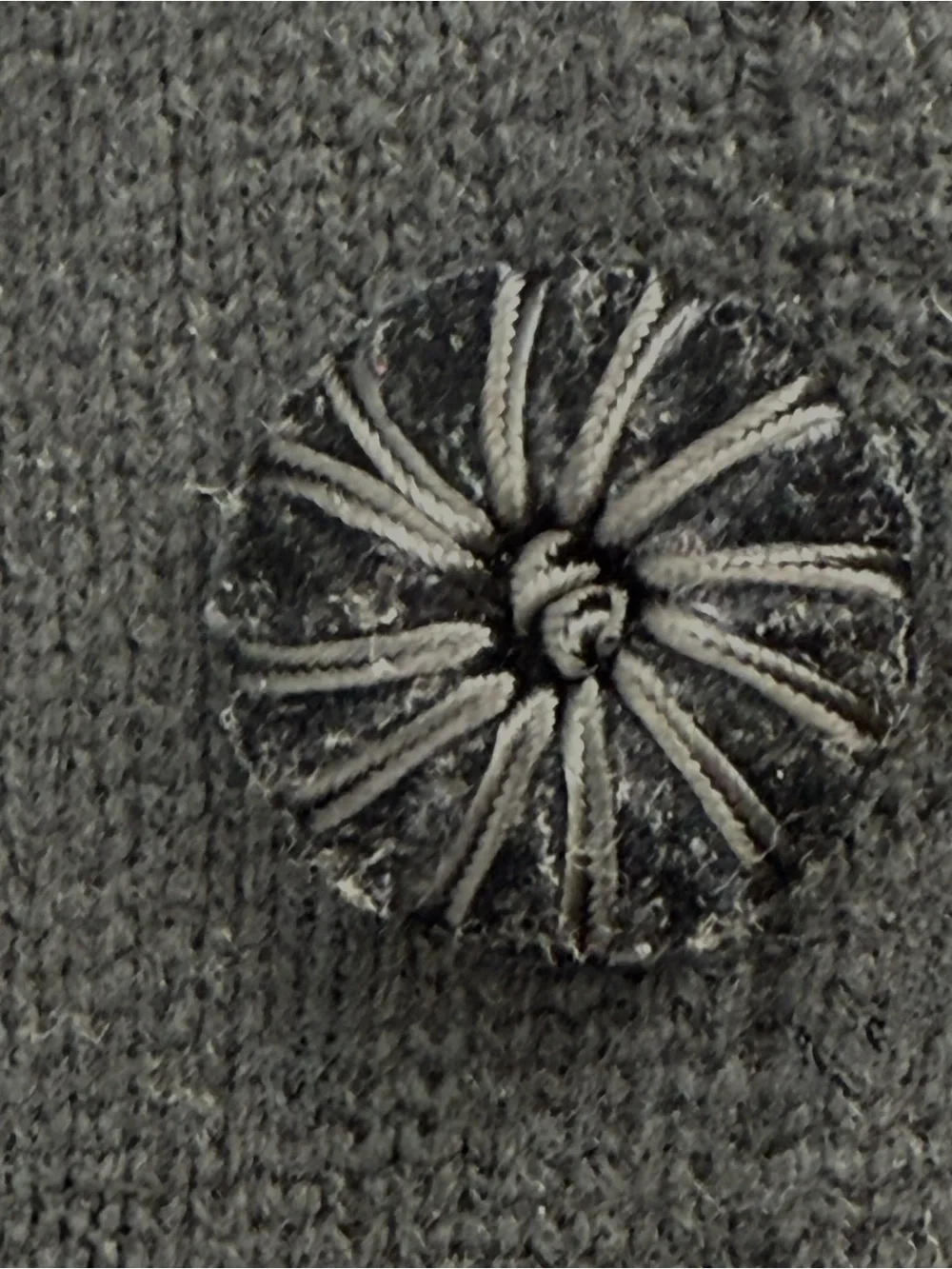 Kenar 100% Lambswool Black Sweater Coat S Rosette Buttons